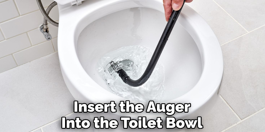 Insert the Auger Into the Toilet Bowl