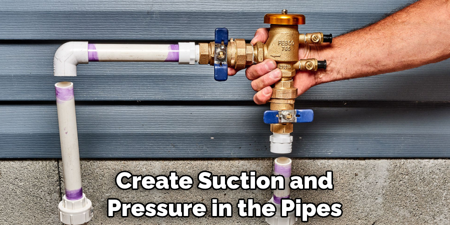 Create Suction and Pressure in the Pipes