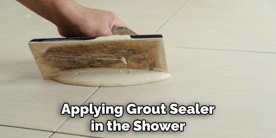 Applying Grout Sealer in the Shower