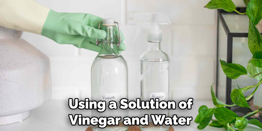 Using a solution of vinegar and water