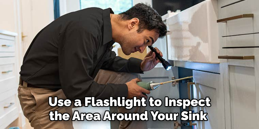 Use a Flashlight to Inspect the Area Around Your Sink 