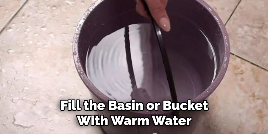 Fill the Basin or Bucket With Warm Water