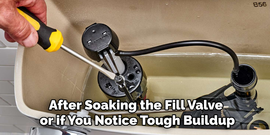 After Soaking the Fill Valve or if You Notice Tough Buildup