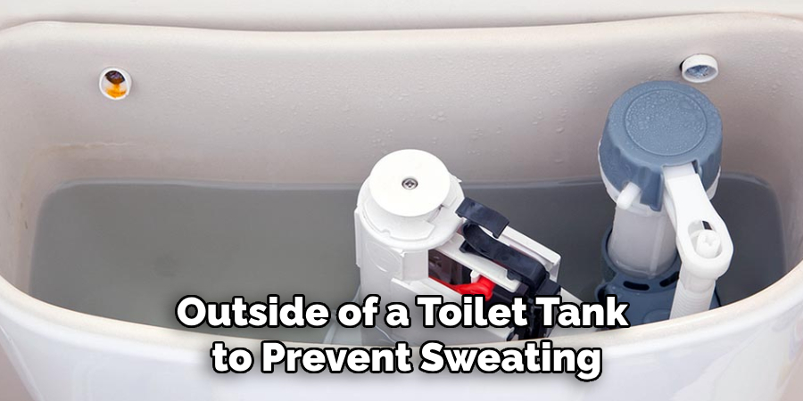 Outside of a Toilet Tank to Prevent Sweating