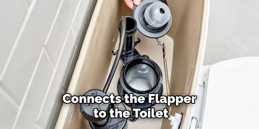 Connects the Flapper
 to the Toilet