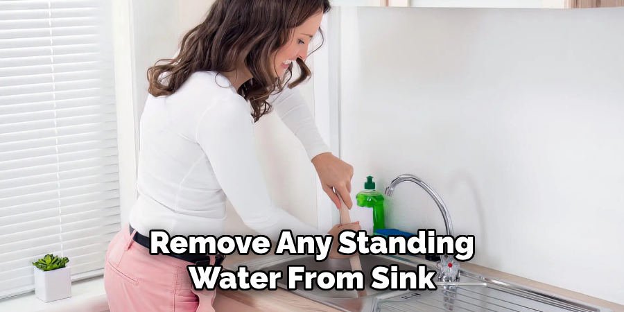 Remove Any Standing
Water From Sink
