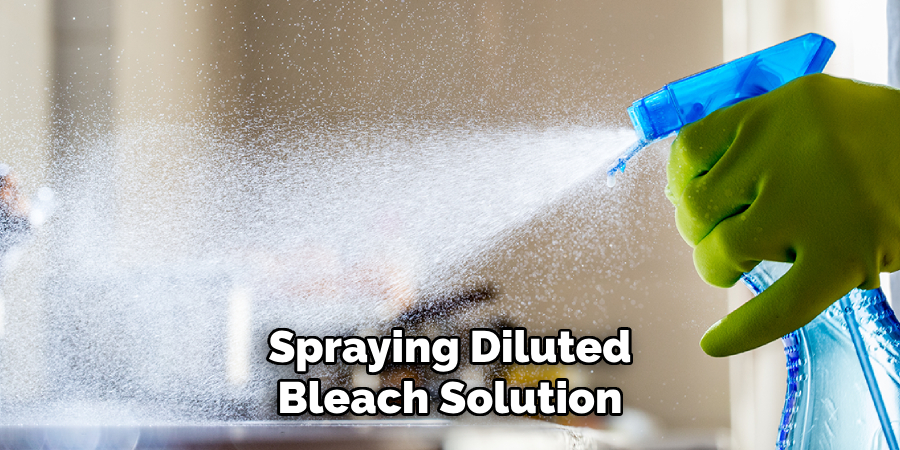 Spraying Diluted
Bleach Solution