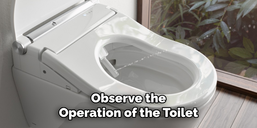 Observe the Operation of the Toilet
