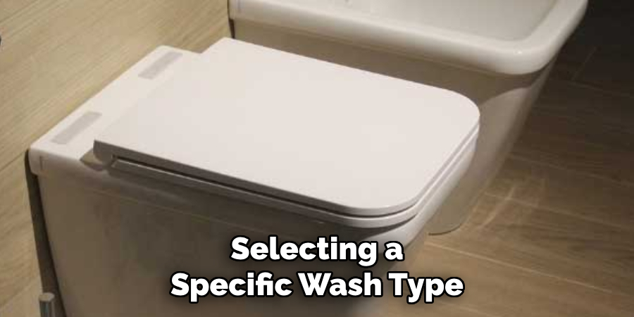 Selecting a Specific Wash Type
