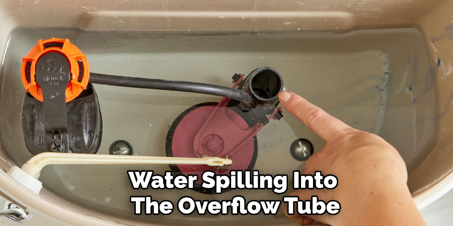 Water Spilling Into
The Overflow Tube