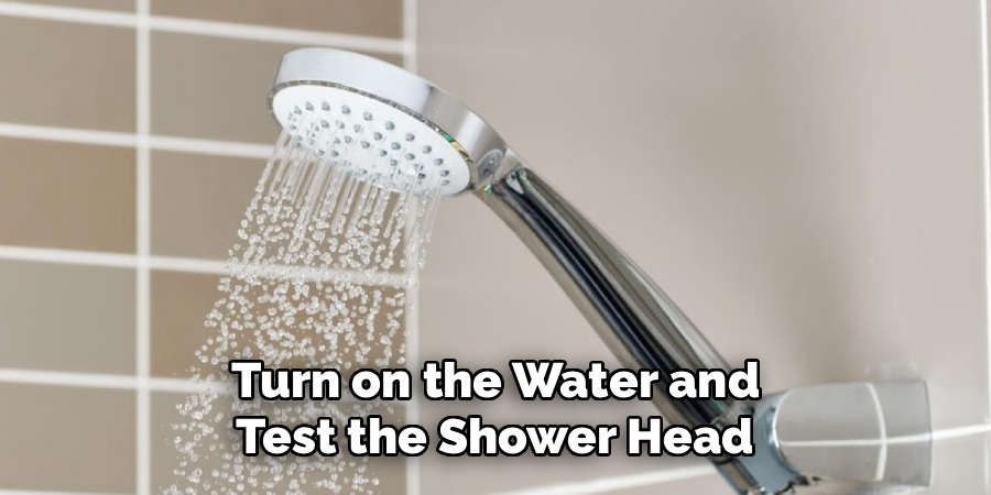 Turn on the Water and
 Test the Shower Head 